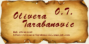 Olivera Tarabanović vizit kartica